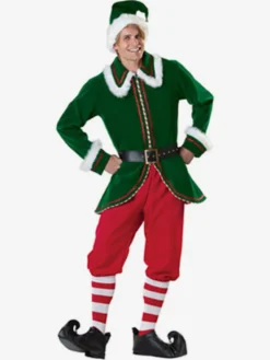 Cosplay Adultes Ceinture Ensemble En Velours De Noël Vert Foncée Costume