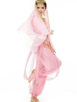Costume Danse du ventre Charmant en mousseline de soie de danse Bollywood 2026 Robe pour femmes avec le voile Déguisements Halloween