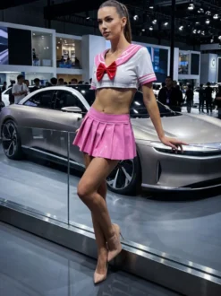 Costume de cosplay de marin deux pièces en PVC brillant style anime japonais JK Uniform.