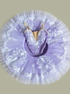 Costume de danse de Ballet pour enfants robes Tutu de ballerine violettes avec appliques de perles