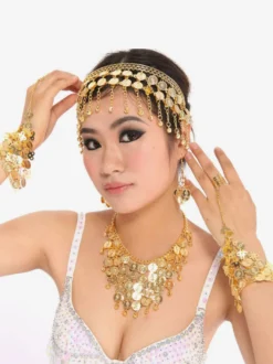 Costume de danse du ventre Couvre-chef Accessoires de danse Bollywood synthétiques or pour femmes Déguisements Halloween