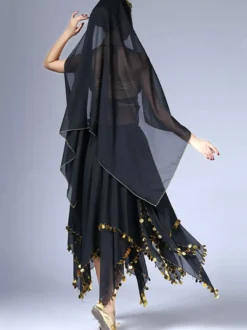 Costume de danse du ventre Outfit femmes jupe en mousseline de soie Top et Voile Bollywood Dancing Wear Déguisements Halloween