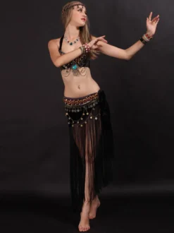 Costume de danse du ventre 2 pièces franges femmes vêtements de danse