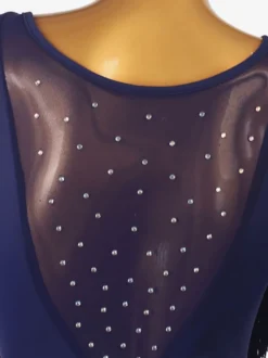 Costume de danse latine bleu femmes strass moulante Sexy robe en Polyester vêtements de danse