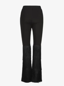 Costume de danse latine noir pour femmes pantalon en Polyester superposé frange élégante Costume de danse latine