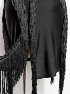 Costume De Danse Latine Robe Noire Femmes Danse Sexy Danseuse Latine