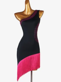Costume de danse latine Rose Lycra Spandex Robe pour femmes Vêtements de danse