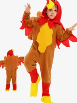 Costume de dinde de Thanksgiving pour enfants peluche kigurumi pour spectacle.