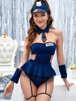 Costume De Flic Lingerie Sexy Déguisement Transparent