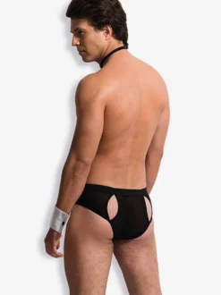 Costume de majordome sexy pour homme dos nu tenue de soirée.