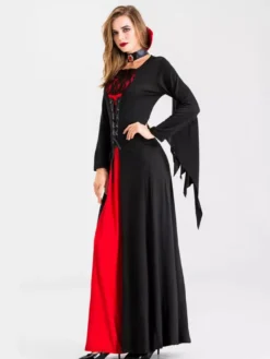 Costume de mariée vampire gothique victorienne d'Halloween robe médiévale en dentelle