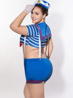 Costume de marin sexy grande taille pour femme short et haut pour soirée rave tenue d'Halloween