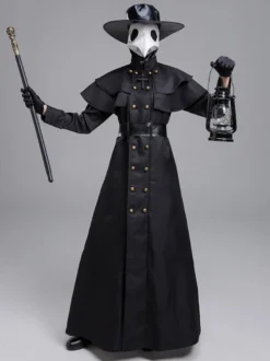 Costume de médecin de la peste médiéval steampunk européen pour adulte style Halloween.