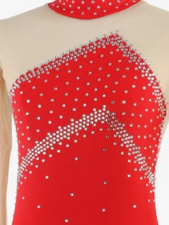 Costume de patinage artistique pour filles et femmes robes de compétition professionnelles de patinage artistique tenues de ballerine à col roulé