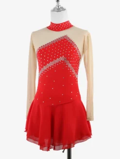 Costume de patinage artistique pour filles et femmes robes de compétition professionnelles de patinage artistique tenues de ballerine à col roulé