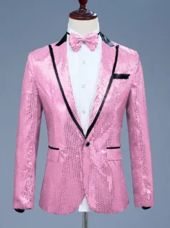 Costume de performance rétro à manches longues en polyester pour hommes