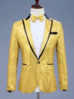 Costume de performance rétro à manches longues en polyester pour hommes