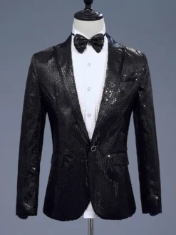 Costume de performance rétro à manches longues en polyester pour hommes