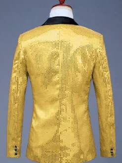 Costume de performance rétro à manches longues en polyester pour hommes
