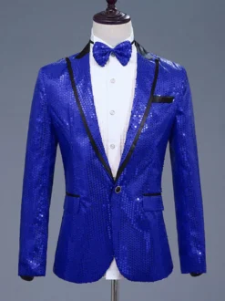 Costume de performance rétro à manches longues en polyester pour hommes
