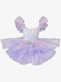 Costume de princesse ballerine pour filles robe à paillettes et fleurs