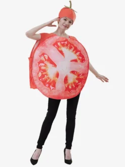 Costume de tranche de fruit d'halloween costume de spectacle de scène de tomate de légume adulte combinaison de tomate cos