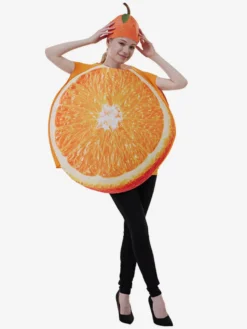 Costume de tranche de fruit drôle d'halloween Costume Orange pour adulte Costume de spectacle de Bar de fête de légumes