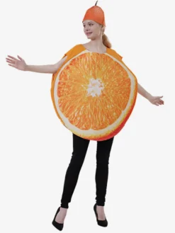 Costume de tranche de fruit drôle d'halloween Costume Orange pour adulte Costume de spectacle de Bar de fête de légumes