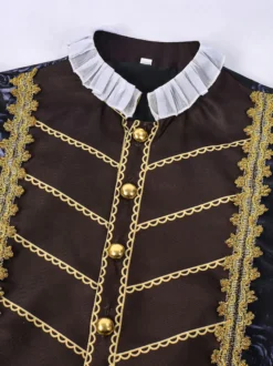 Costume d'Halloween 3 pièces de prince noble médiéval/renaissance : pardessus pantalon et cape
