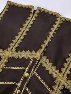 Costume d'Halloween 3 pièces de prince noble médiéval/renaissance : pardessus pantalon et cape