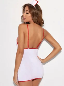 Costume D'infirmière Sexy Halloween Blanc Femme Déguisement