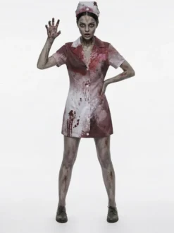 Costume d'infirmière zombie sanglant pour Halloween (femme)