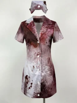 Costume d'infirmière zombie sanglant pour Halloween (femme)
