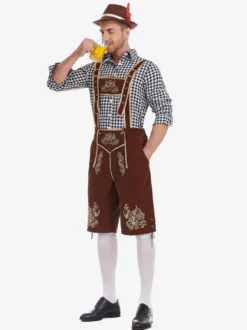 Costume d'Oktoberfest allemand bavarois Lederhosen pour hommes