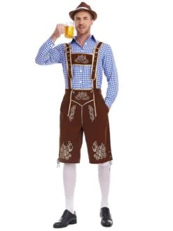 Costume d'Oktoberfest allemand bavarois Lederhosen pour hommes