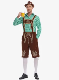 Costume d'Oktoberfest allemand bavarois Lederhosen pour hommes