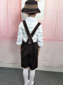 Costume Enfant Imprimer Ensemble Combinaison De Chapeau Oktoberfest À Double Boutonnage Déguisements Halloween