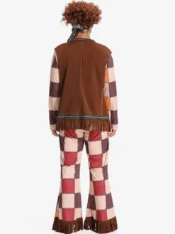 Costume hippie pour homme vêtements rétro à manches longues et franges