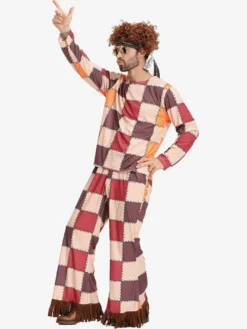Costume hippie pour homme vêtements rétro à manches longues et franges