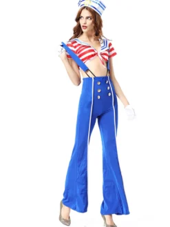 Costume marins bleus adultes ensemble de costumes de vacances Halloween Cosplay