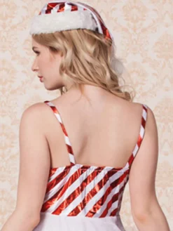 Costume Noël Déguisements Halloween 2026 Sexy Blanc Femmes Velour Robes Tenue Cadeau Noël