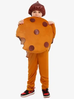 Costumes Biscuit Enfants Combinaison Gilet Déguisement Halloween Marron Café