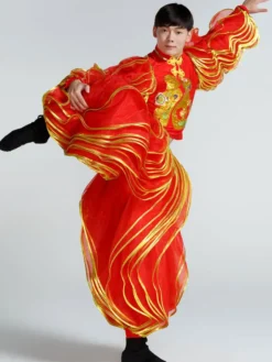 Costumes Chinois Homme traditionnels Nice Carnaval Danse du Dragon Lanterne Rouge Déguisements Halloween
