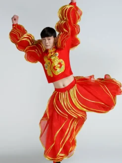 Costumes Chinois Homme traditionnels Nice Carnaval Danse du Dragon Lanterne Rouge Déguisements Halloween