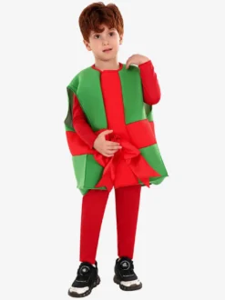 Costumes De Boîte-Cadeau De Noël Enfants Cosplay De Noël Déguisement