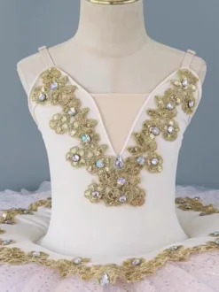 Costumes de danse classique saumon pour femmes et enfants robe-salopette ballerine avec application tunique vêtements de danse