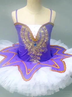 Costumes de danse de Ballet bordeaux filles ballerine en dentelle à paillettes ensemble de robe