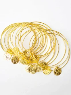 Costumes de danse du ventre Bracelet Blond Metallic Gaufrage Femmes Performance Costume Accessoire Déguisements Halloween