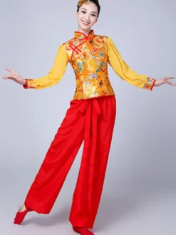 Costumes de danse folklorique chinoise pour femmes Costumes asiatiques Yangko Costume de danse Tang