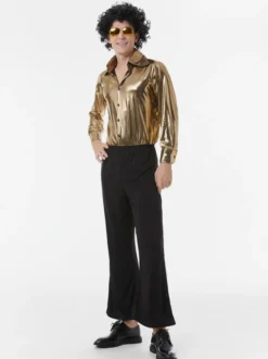 Costumes de danse hip-hop hippie des années 70 haut doré pantalon costume de danse de rue